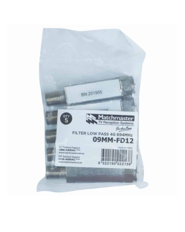 MATCHMASTER FILTER LOW PASS 694 MHZ 4G : 09MM-FD12 - Image 2