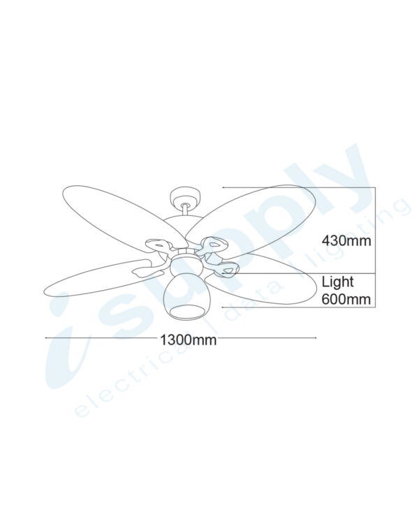 Martec Ceiling Fan Hamilton 5 Blade Palm Fan 1300mm Old Bronze MHF135OB - Image 2
