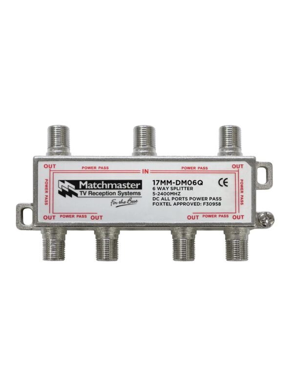 MATCHMASTER SPLITTER 6 WAY FOR TDT SYSTEMS - BULK PACK 50 Pack : 17MM-DM06QB