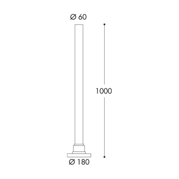 Fumagalli Febo 1m Pole (Black) FU-FEB-1B - Image 2