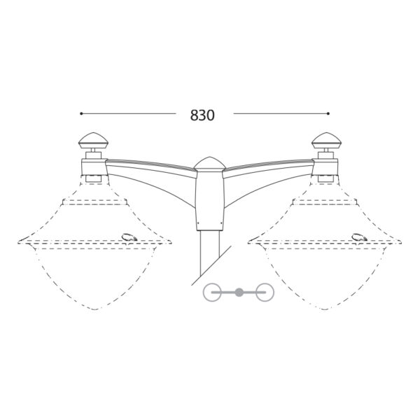 Fumagalli Midipilar Pole Bracket - Single (Grey) FU-MID-P1G - Image 2