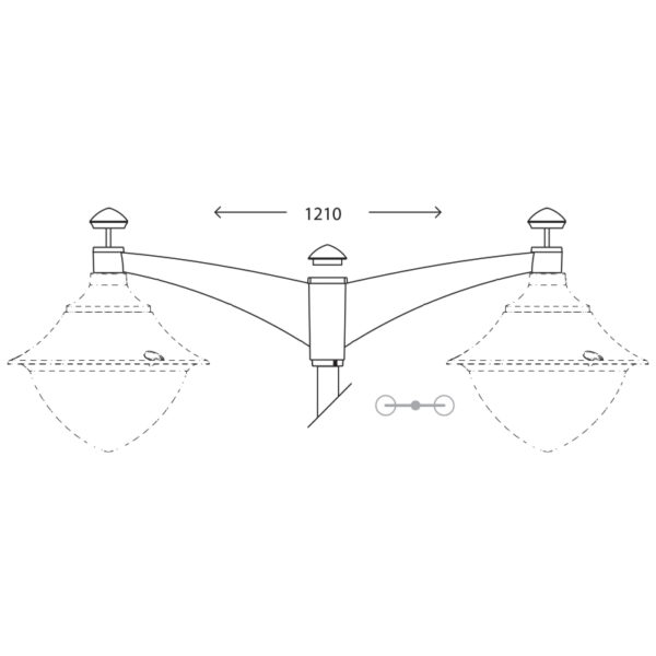 Fumagalli Pilar Pole Bracket - Double (Grey) FU-PIL-P2G - Image 2