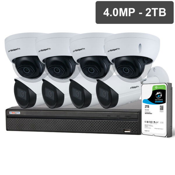 Watchguard Compact Series 8 Camera 4.0MP IP Surveillance Kit (Fixed, 2TB) NVRKIT-C842F