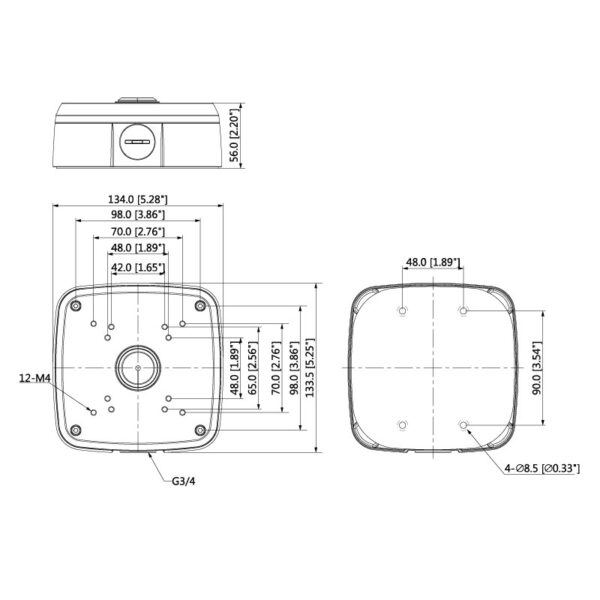 Adapter/Junction Box for Surveillance Cameras VSBKTA121-2 - Image 3