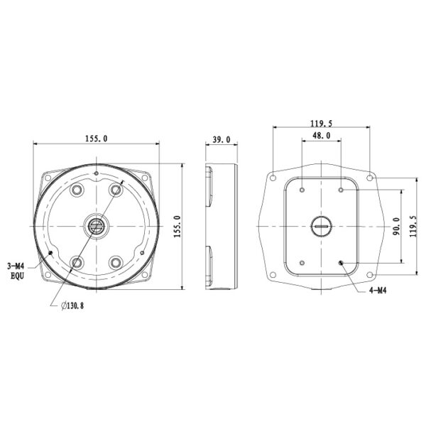 Adapter/Junction Box for Surveillance Cameras VSBKTA132 - Image 2
