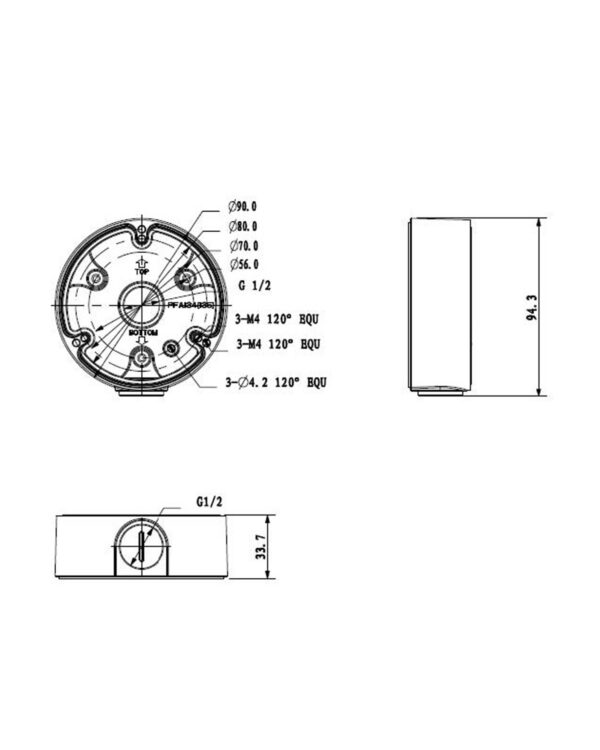 Adapter/Junction Box for Surveillance Cameras VSBKTA135 - Image 2