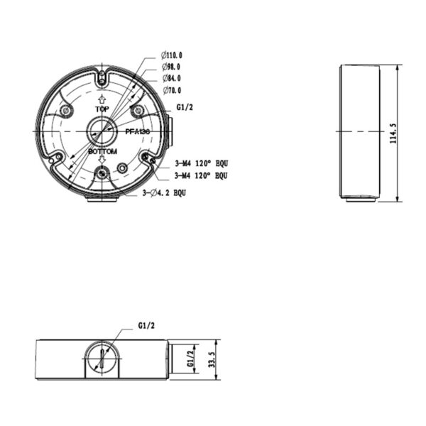 Adapter/Junction Box for Surveillance Cameras VSBKTA136 - Image 3