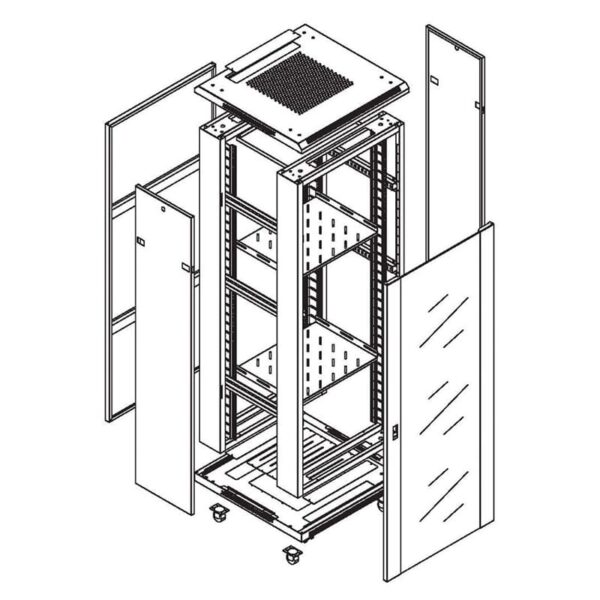 Securview 22RU 1000mm Deep Free Stand Data Cabinet RACKMOUNTCAB22-1000F - Image 2