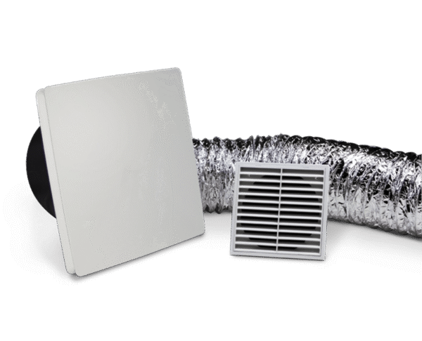 FANTECH 150mm Ceiling Fan Kit c/w Rapid Response Fan, 6m Duct, Grilles RCK150