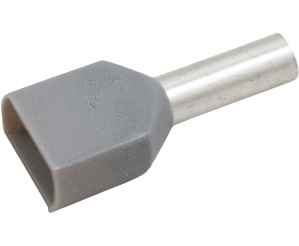 CEMBRE Twin Pre-Ins 2X4.0mm2 Hal Free Pk100 Gry PKT412