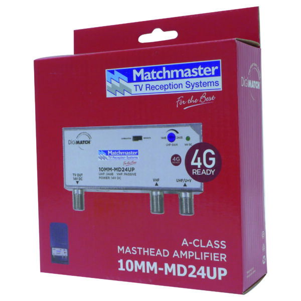 MATCHMASTER MASTHEAD AMP UHF 24DB - 4G FILTER + POWER SUPPLY : 10MM-MD24UP - Image 2