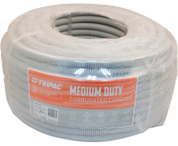 TRIPAC CORRUGATED CONDUIT GREY 20MM X 20M(1/each) CC2020