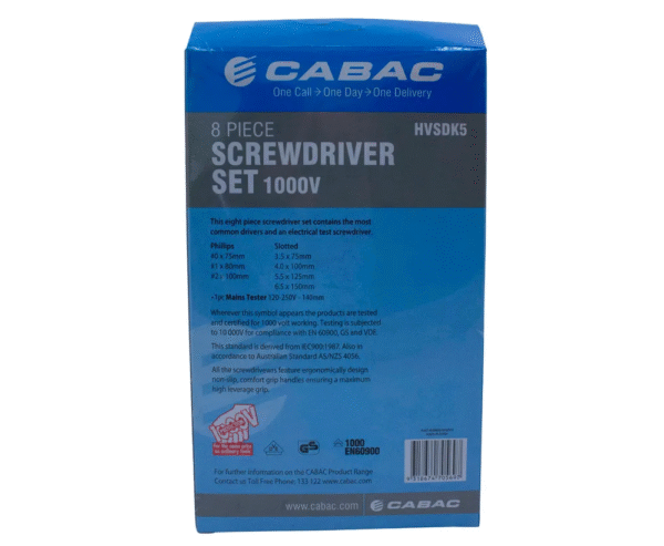 CABAC Screw Driver Set  8Pce 1000V VDE (1/each) HVSDK5 - Image 3