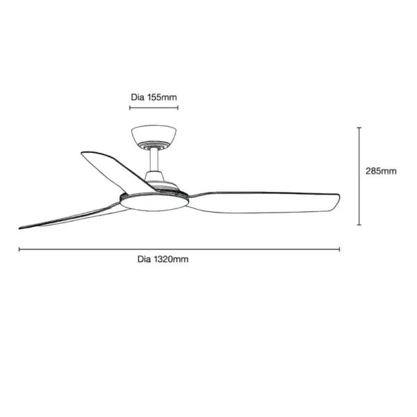 Martec Viper DC 1320mm 3 Blade All ABS WIFI & Remote Control Ceiling Fan Only Matt Black MVDC133M - Image 3