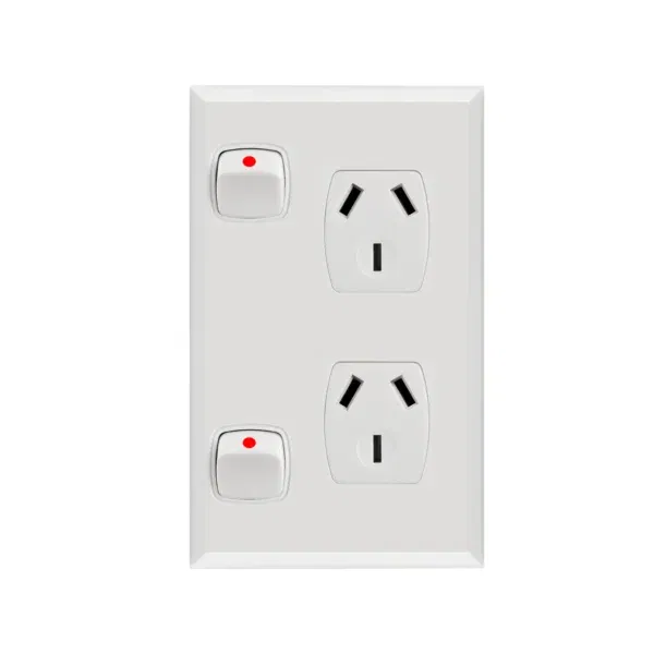 Transco Single Power Point Vertical with Extra Switch P1XV - Image 2