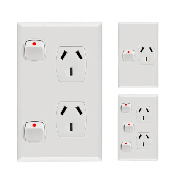 Transco Single Power Point Vertical with Extra Switch P1XV