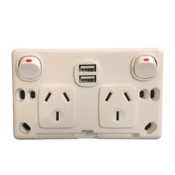 Transco Power Point Double 10a Double Pole with USB P2D/USB - Image 2