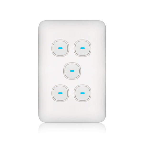 Transco Switch 5 Gang 10a Slim Elite S5E