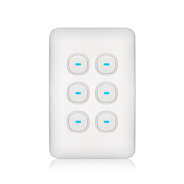 Transco Switch 6 Gang 10a Slim Elite S6E