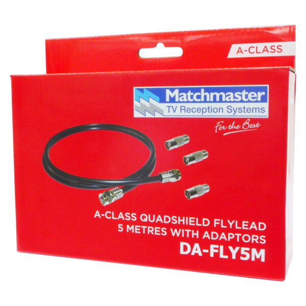 MATCHMASTER Flylead 5m RG59 QUAD + adpt D/Pack : DA-FLY5M - Image 2