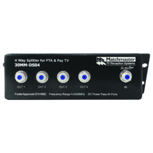 MATCHMASTER DIGIHUB 4 WAY SPLITTER FOR FTA & PAY TV : 30MM-DS04
