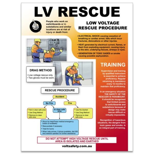 Low Voltage Rescue Poster - Volt Safety SIGN-LVR