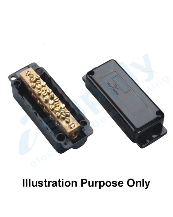 7 Hole Neutral Link 350 amp Black - Image 4