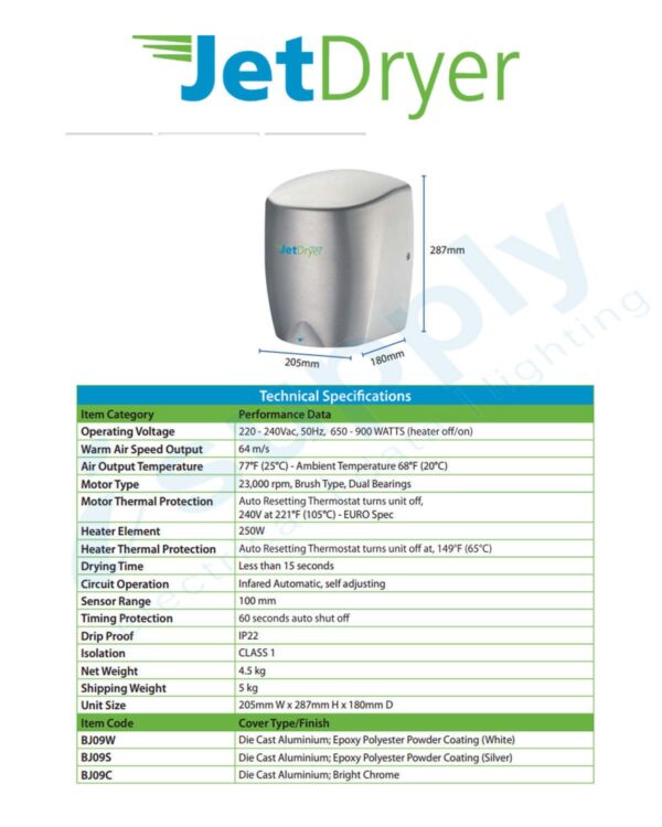 JETDRYER  JETLITE MODEL WHITE JDLITE-W - Image 3