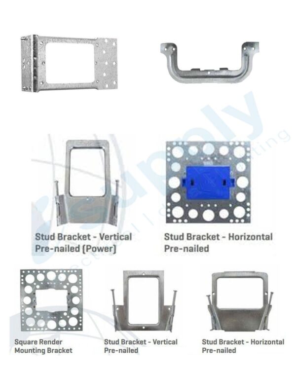 100 x Clipsal Compatible  stud bracket metal bent angle nail vertical / horizontal - Image 2
