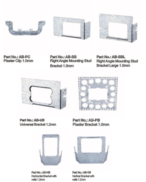 100 x Clipsal Compatible  stud bracket metal bent angle nail vertical / horizontal - Image 3
