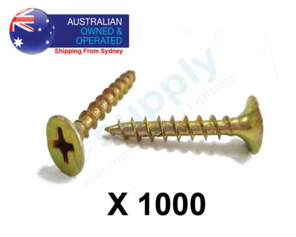 6-18x 25 Drywall Screw Fine Zinc Yellow 1000 Phillips Bugle Head Gyprock 6 Gauge