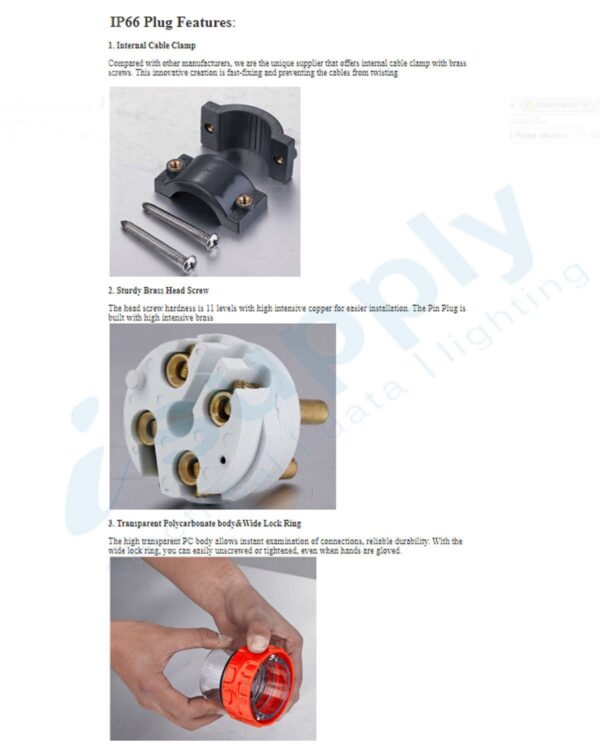PULSET 3 Phase 5 Pin Straight Plug - 40Amp (IP/PLS3PH540) - Image 4