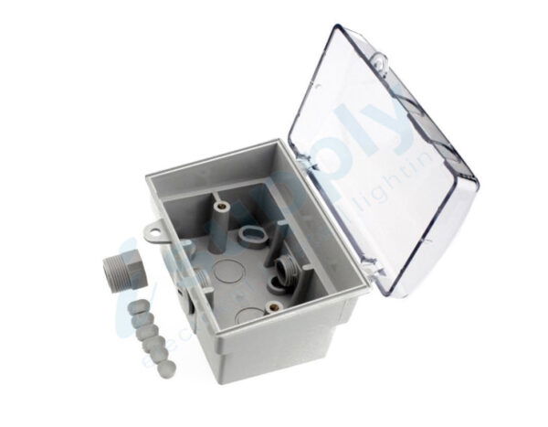 DEXTON One Light Switch 1 Gang + Weatherproof Box Lock Clear Lid - Image 5